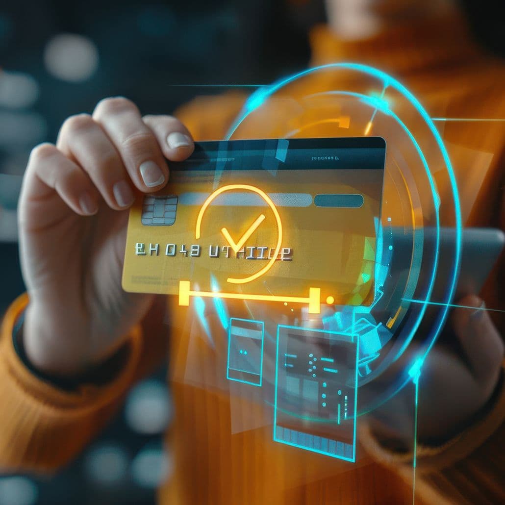 Secure credit card transaction emphasizing safe credit union fraud prevention